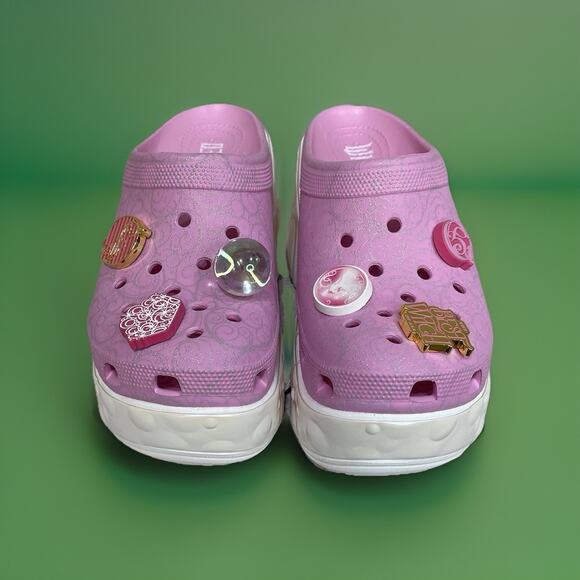 Wicked Glinda Siren Clog Crocs with Jibbitz Women Size 8 Men Size 6 Pink Witch - Picture 3 of 11
